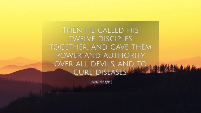 Picture 05 - Luke 9:1 KJV Desktop Wallpaper - Then he called his twelve disciples together, and - Desktop Bible Verse Wallpaper
