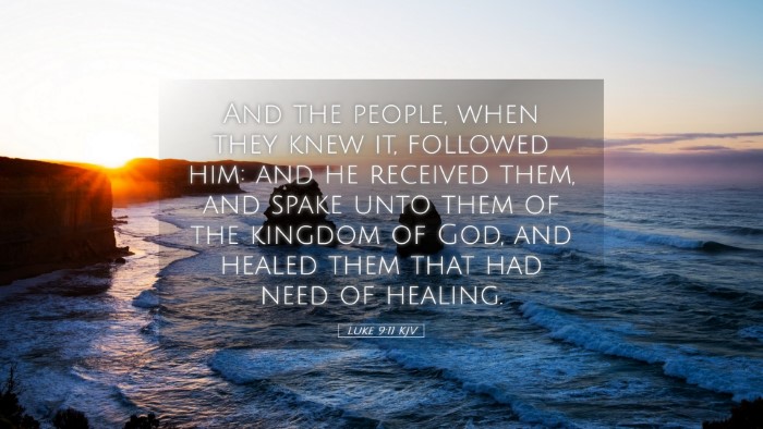 Picture 05 - Luke 9:11 KJV Desktop Wallpaper - And the people, when they knew it, followed him: - Desktop Bible Verse Wallpaper
