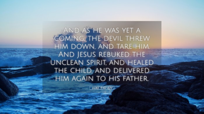 Picture 05 - Luke 9:42 KJV Desktop Wallpaper - And as he was yet a coming, the devil threw him - Desktop Bible Verse Wallpaper