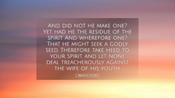 Picture 05 - Malachi 2:15 KJV Desktop Wallpaper - And did not he make one? Yet had he the residue - Desktop Bible Verse Wallpaper
