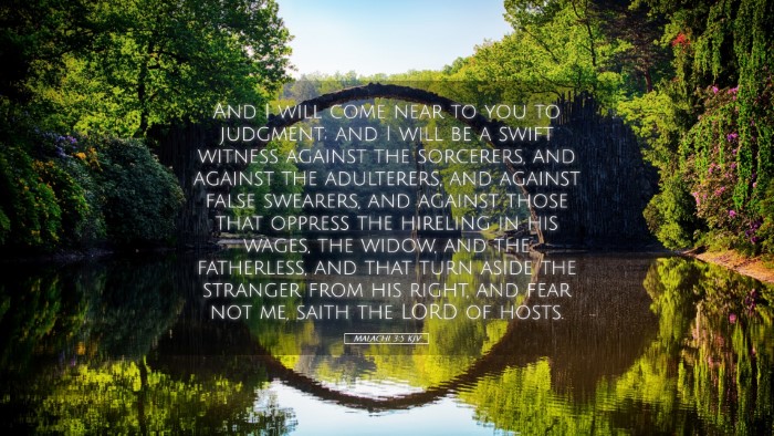 Picture 05 - Malachi 3:5 KJV Desktop Wallpaper - And I will come near to you to judgment; and I - Desktop Bible Verse Wallpaper