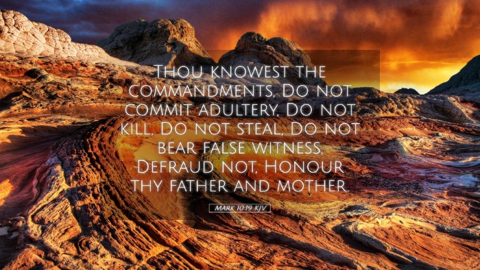 Picture 05 - Mark 10:19 KJV Desktop Wallpaper - Thou knowest the commandments, Do not commit - Desktop Bible Verse Wallpaper