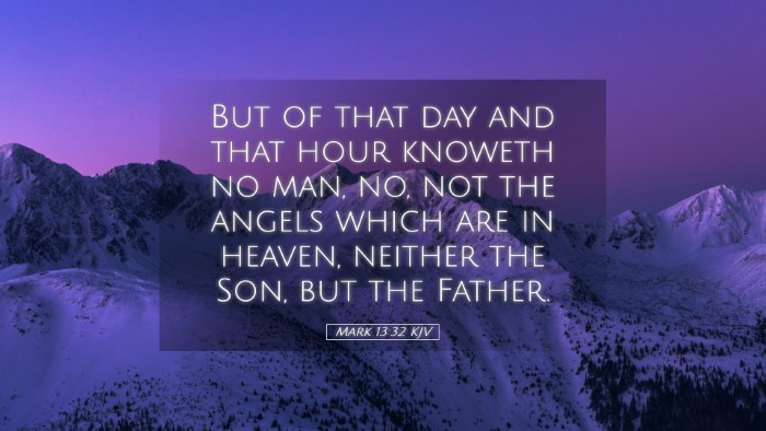 Picture 05 - Mark 13:32 KJV Desktop Wallpaper - But of that day and that hour knoweth no man, no, - Desktop Bible Verse Wallpaper