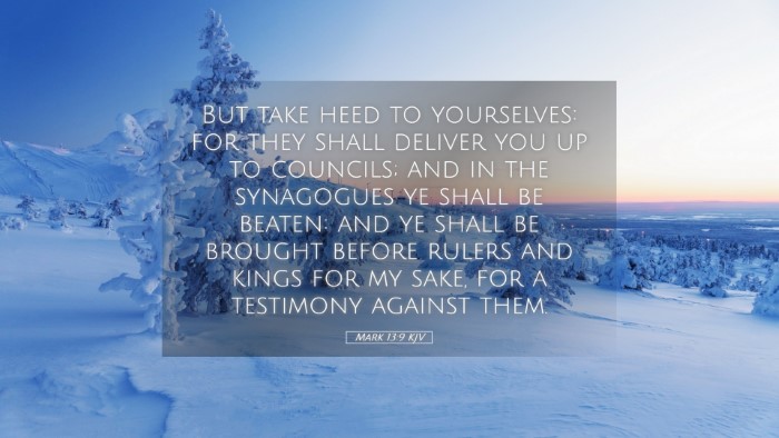 Picture 05 - Mark 13:9 KJV Desktop Wallpaper - But take heed to yourselves: for they shall - Desktop Bible Verse Wallpaper
