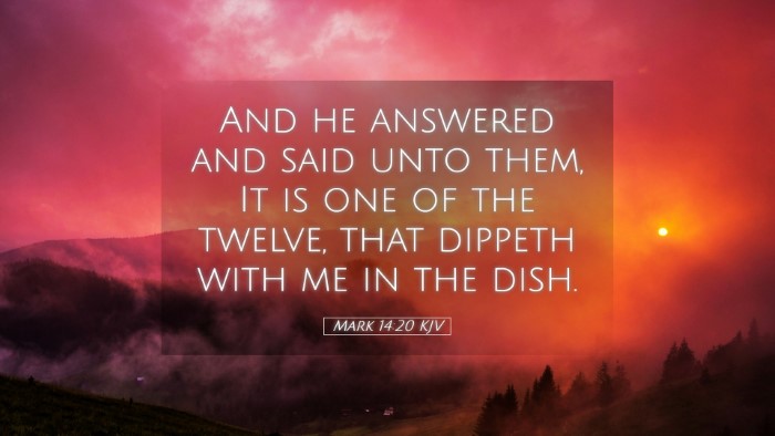 Picture 05 - Mark 14:20 KJV Desktop Wallpaper - And he answered and said unto them, It is one of - Desktop Bible Verse Wallpaper