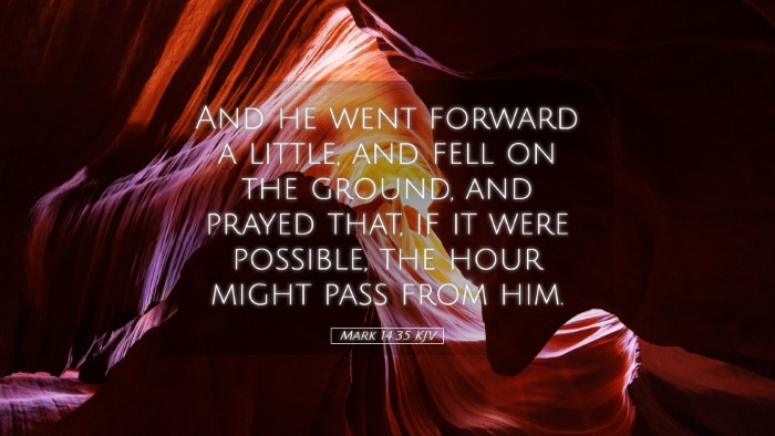 Picture 05 - Mark 14:35 KJV Desktop Wallpaper - And he went forward a little, and fell on the - Desktop Bible Verse Wallpaper