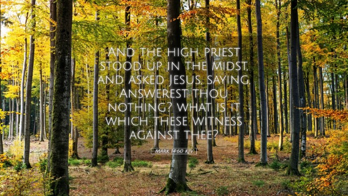 Picture 05 - Mark 14:60 KJV Desktop Wallpaper - And the high priest stood up in the midst, and - Desktop Bible Verse Wallpaper