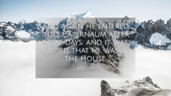 Picture 05 - Mark 2:1 KJV Desktop Wallpaper - And again he entered into Capernaum after some - Desktop Bible Verse Wallpaper