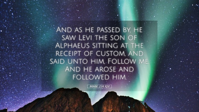 Picture 05 - Mark 2:14 KJV Desktop Wallpaper - And as he passed by, he saw Levi the son of - Desktop Bible Verse Wallpaper
