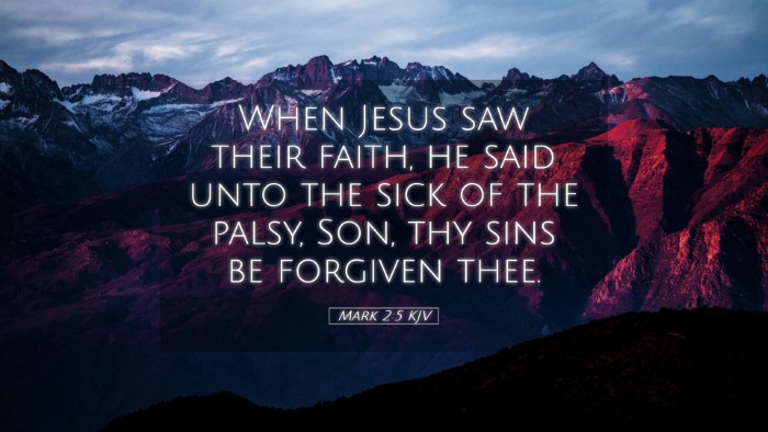 Picture 05 - Mark 2:5 KJV Desktop Wallpaper - When Jesus saw their faith, he said unto the sick - Desktop Bible Verse Wallpaper