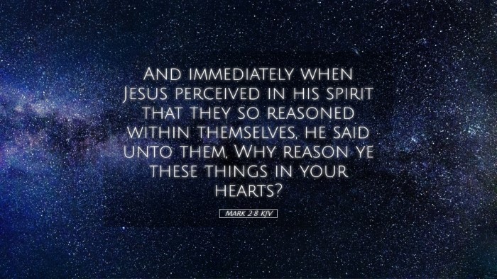 Picture 05 - Mark 2:8 KJV Desktop Wallpaper - And immediately when Jesus perceived in his - Desktop Bible Verse Wallpaper
