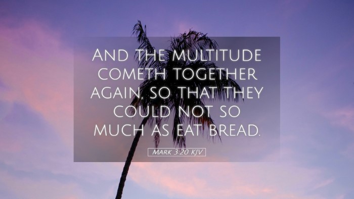 Picture 05 - Mark 3:20 KJV Desktop Wallpaper - And the multitude cometh together again, so that - Desktop Bible Verse Wallpaper