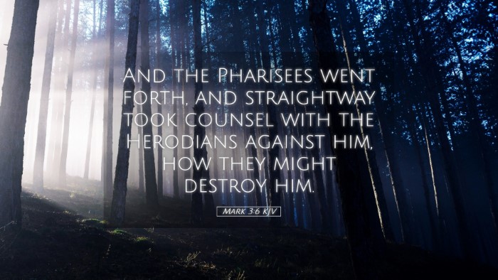 Picture 05 - Mark 3:6 KJV Desktop Wallpaper - And the Pharisees went forth, and straightway - Desktop Bible Verse Wallpaper