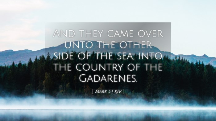 Picture 05 - Mark 5:1 KJV Desktop Wallpaper - And they came over unto the other side of the - Desktop Bible Verse Wallpaper