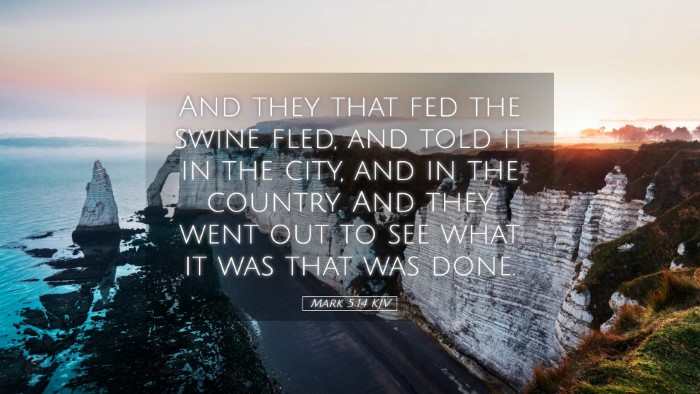 Picture 05 - Mark 5:14 KJV Desktop Wallpaper - And they that fed the swine fled, and told it in - Desktop Bible Verse Wallpaper