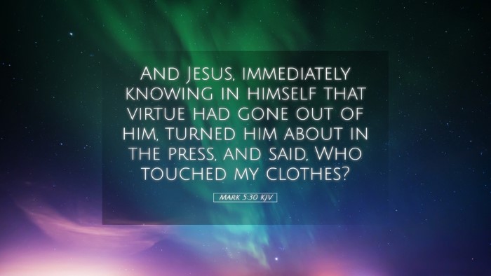 Picture 05 - Mark 5:30 KJV Desktop Wallpaper - And Jesus, immediately knowing in himself that - Desktop Bible Verse Wallpaper