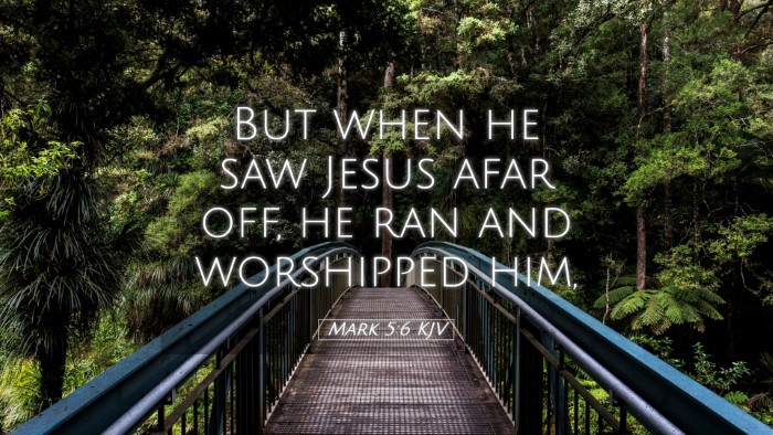 Picture 05 - Mark 5:6 KJV Desktop Wallpaper - But when he saw Jesus afar off, he ran and - Desktop Bible Verse Wallpaper
