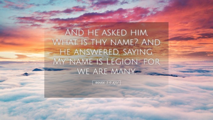 Picture 05 - Mark 5:9 KJV Desktop Wallpaper - And he asked him, What is thy name? And he - Desktop Bible Verse Wallpaper