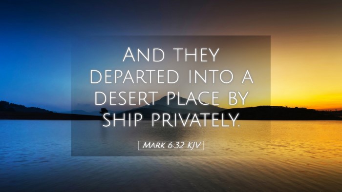 Picture 05 - Mark 6:32 KJV Desktop Wallpaper - And they departed into a desert place by ship - Desktop Bible Verse Wallpaper