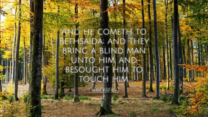Picture 05 - Mark 8:22 KJV Desktop Wallpaper - And he cometh to Bethsaida; and they bring a - Desktop Bible Verse Wallpaper