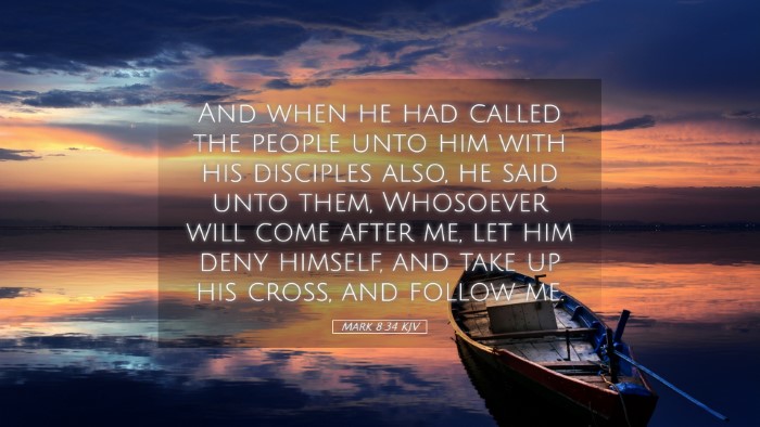 Picture 05 - Mark 8:34 KJV Desktop Wallpaper - And when he had called the people unto him with - Desktop Bible Verse Wallpaper