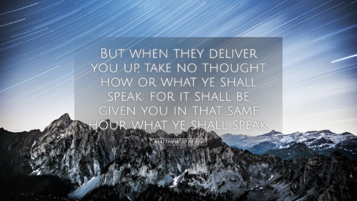 Picture 05 - Matthew 10:19 KJV Desktop Wallpaper - But when they deliver you up, take no thought how - Desktop Bible Verse Wallpaper
