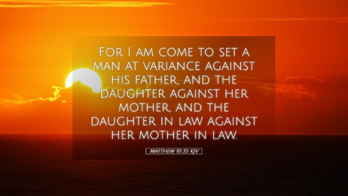 Picture 05 - Matthew 10:35 KJV Desktop Wallpaper - For I am come to set a man at variance against - Desktop Bible Verse Wallpaper