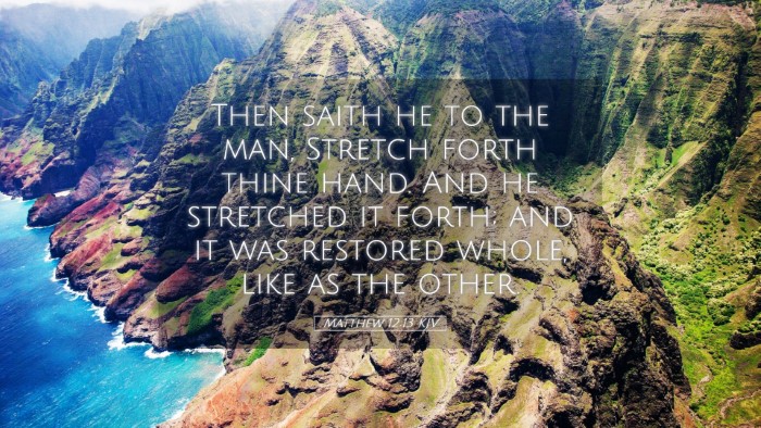 Picture 05 - Matthew 12:13 KJV Desktop Wallpaper - Then saith he to the man, Stretch forth thine - Desktop Bible Verse Wallpaper