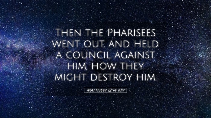Picture 05 - Matthew 12:14 KJV Desktop Wallpaper - Then the Pharisees went out, and held a council - Desktop Bible Verse Wallpaper