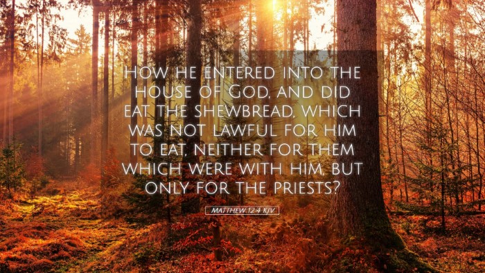 Picture 05 - Matthew 12:4 KJV Desktop Wallpaper - How he entered into the house of God, and did eat - Desktop Bible Verse Wallpaper