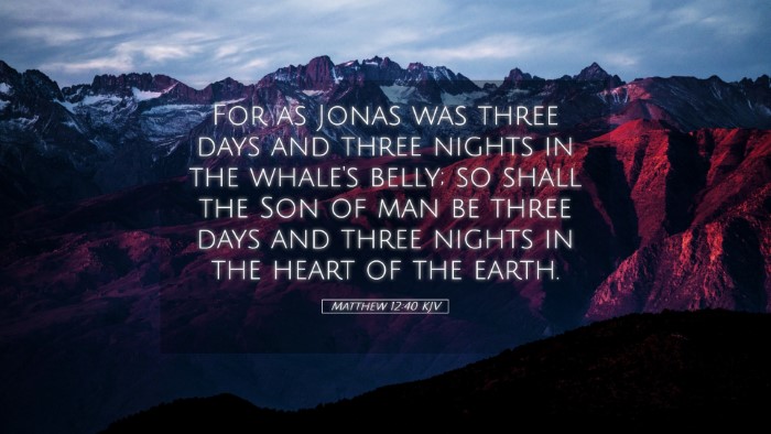 Picture 05 - Matthew 12:40 KJV Desktop Wallpaper - For as Jonas was three days and three nights in - Desktop Bible Verse Wallpaper