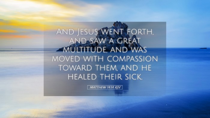Picture 05 - Matthew 14:14 KJV Desktop Wallpaper - And Jesus went forth, and saw a great multitude, - Desktop Bible Verse Wallpaper