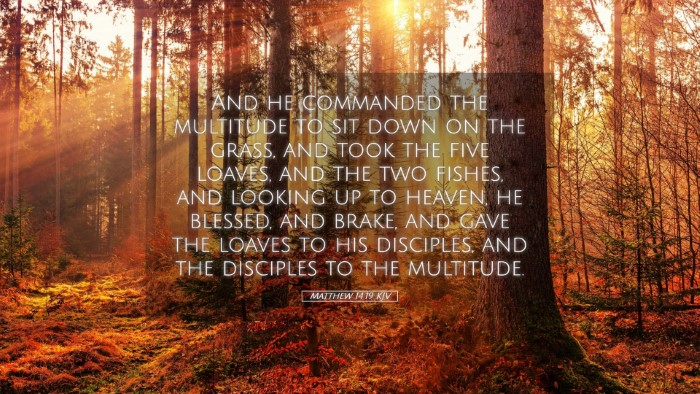 Picture 05 - Matthew 14:19 KJV Desktop Wallpaper - And he commanded the multitude to sit down on the - Desktop Bible Verse Wallpaper
