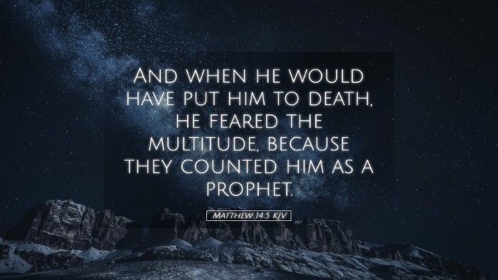 Picture 05 - Matthew 14:5 KJV Desktop Wallpaper - And when he would have put him to death, he - Desktop Bible Verse Wallpaper