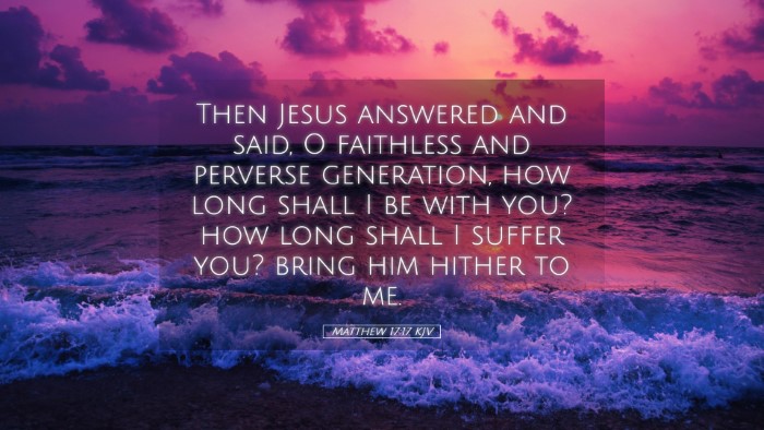 Picture 05 - Matthew 17:17 KJV Desktop Wallpaper - Then Jesus answered and said, O faithless and - Desktop Bible Verse Wallpaper