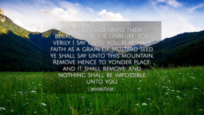 Picture 05 - Matthew 17:20 KJV Desktop Wallpaper - And Jesus said unto them, Because of your - Desktop Bible Verse Wallpaper