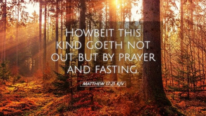 Picture 05 - Matthew 17:21 KJV Desktop Wallpaper - Howbeit this kind goeth not out but by prayer and - Desktop Bible Verse Wallpaper