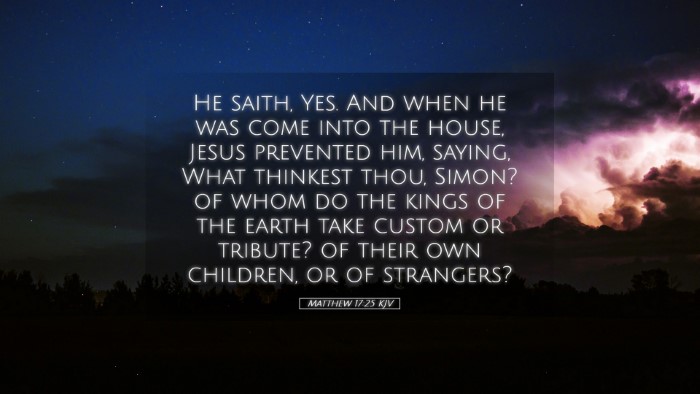 Picture 05 - Matthew 17:25 KJV Desktop Wallpaper - He saith, Yes. And when he was come into the - Desktop Bible Verse Wallpaper