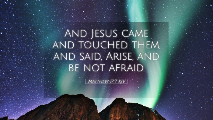 Picture 05 - Matthew 17:7 KJV Desktop Wallpaper - And Jesus came and touched them, and said, Arise, - Desktop Bible Verse Wallpaper