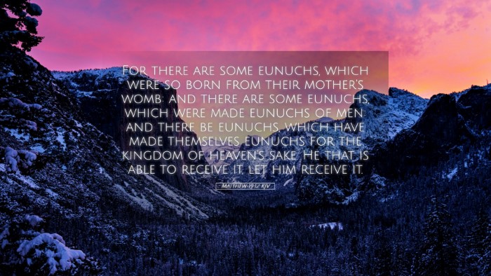 Picture 05 - Matthew 19:12 KJV Desktop Wallpaper - For there are some eunuchs, which were so born - Desktop Bible Verse Wallpaper