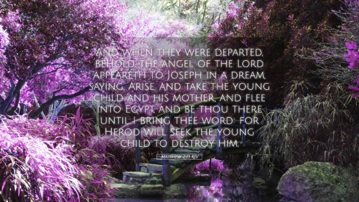 Picture 05 - Matthew 2:13 KJV Desktop Wallpaper - And when they were departed, behold, the angel of - Desktop Bible Verse Wallpaper