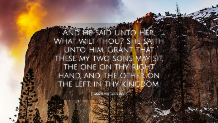 Picture 05 - Matthew 20:21 KJV Desktop Wallpaper - And he said unto her, What wilt thou? She saith - Desktop Bible Verse Wallpaper