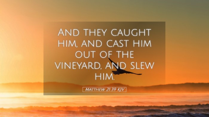 Picture 05 - Matthew 21:39 KJV Desktop Wallpaper - And they caught him, and cast him out of the - Desktop Bible Verse Wallpaper