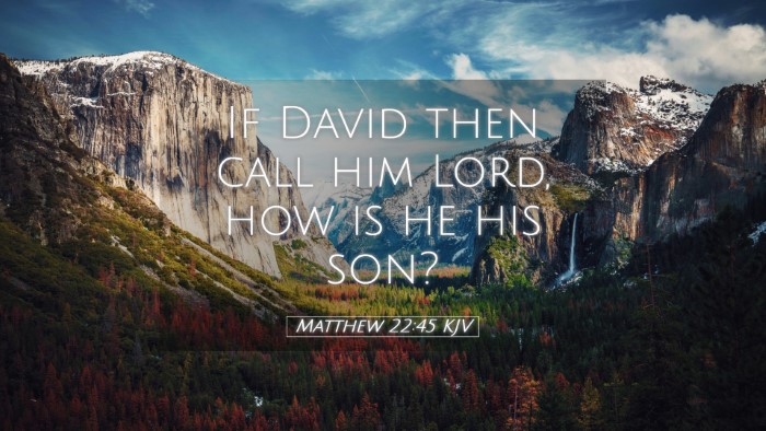 Picture 05 - Matthew 22:45 KJV Desktop Wallpaper - If David then call him Lord, how is he his - Desktop Bible Verse Wallpaper
