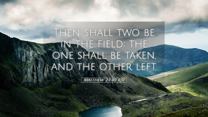 Picture 05 - Matthew 24:40 KJV Desktop Wallpaper - Then shall two be in the field; the one shall be - Desktop Bible Verse Wallpaper