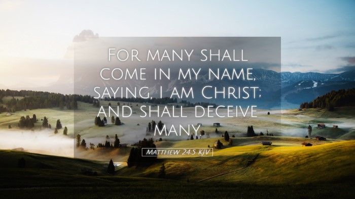 Picture 05 - Matthew 24:5 KJV Desktop Wallpaper - For many shall come in my name, saying, I am - Desktop Bible Verse Wallpaper