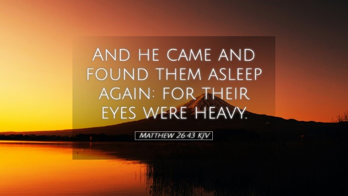Picture 05 - Matthew 26:43 KJV Desktop Wallpaper - And he came and found them asleep again: for - Desktop Bible Verse Wallpaper