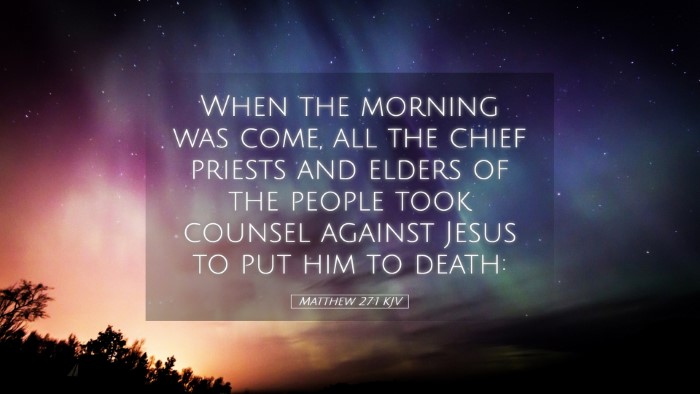 Picture 05 - Matthew 27:1 KJV Desktop Wallpaper - When the morning was come, all the chief priests - Desktop Bible Verse Wallpaper