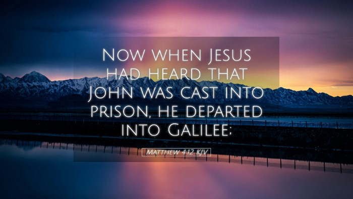 Picture 05 - Matthew 4:12 KJV Desktop Wallpaper - Now when Jesus had heard that John was cast into - Desktop Bible Verse Wallpaper