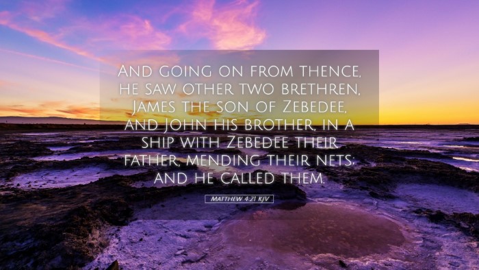 Picture 05 - Matthew 4:21 KJV Desktop Wallpaper - And going on from thence, he saw other two - Desktop Bible Verse Wallpaper
